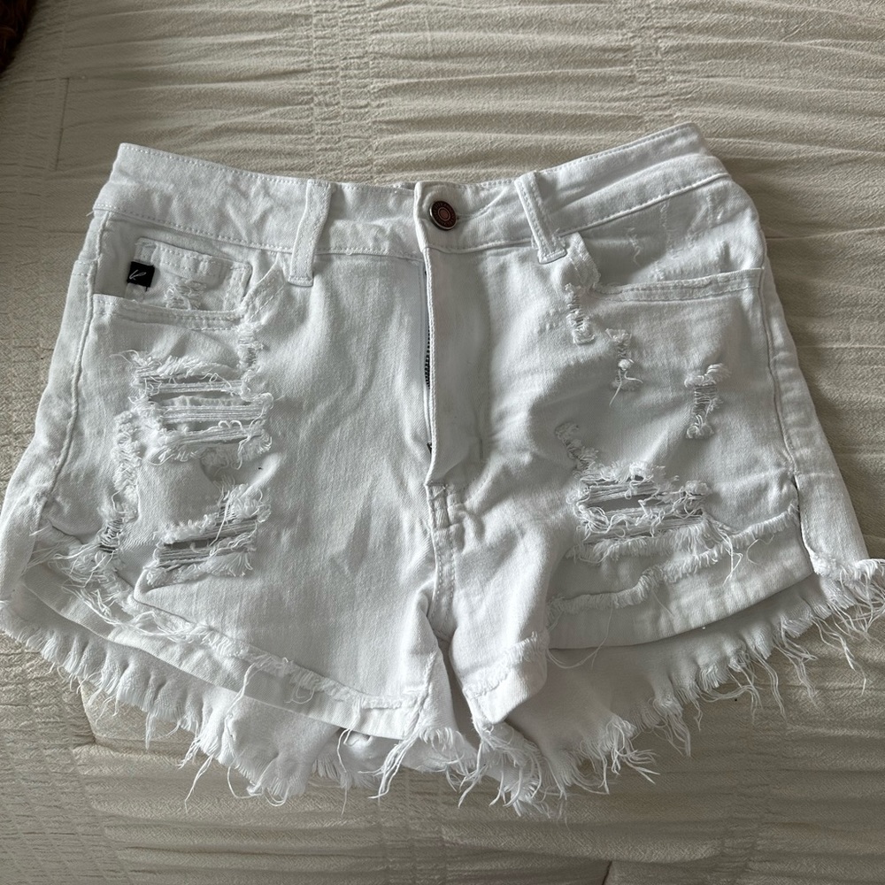 White Cut off Shorts